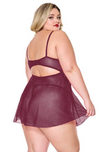 Babydoll & Thong Burgundy