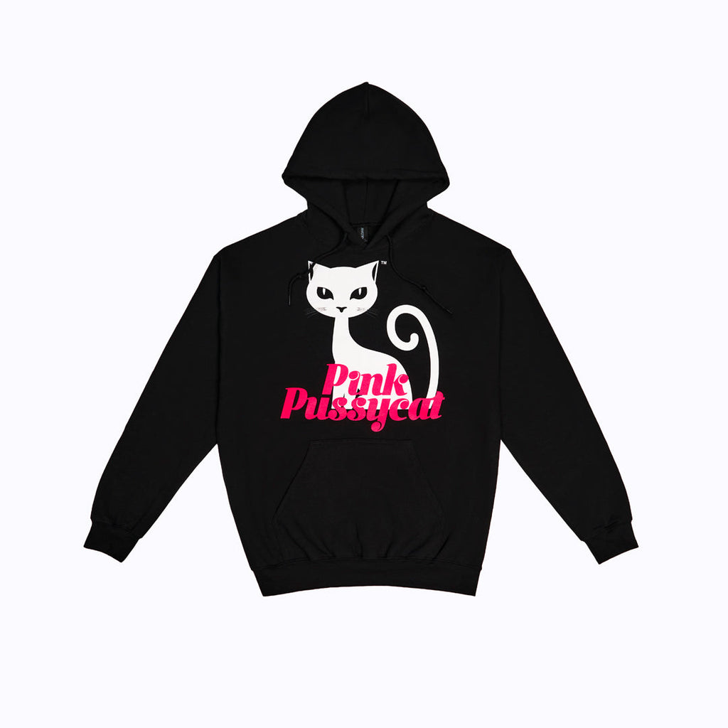 Long Sleeved Hoodie - White On Black