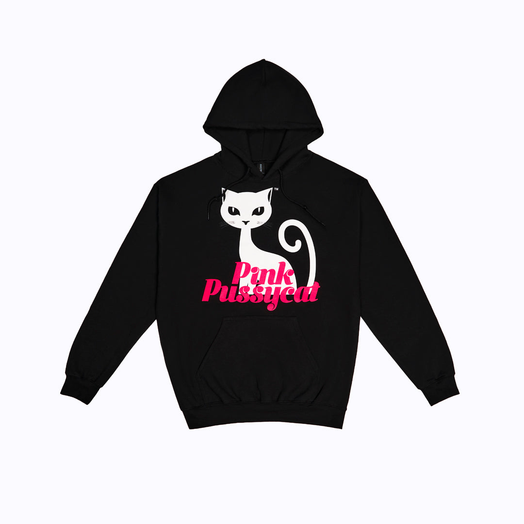 Long Sleeved Hoodie - White On Black