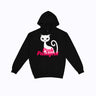 Long Sleeved Hoodie - White On Black