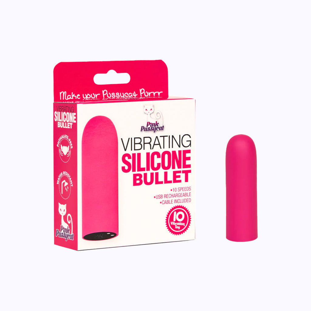 Silicone Bullet Rechargeable Vibrator - Pink