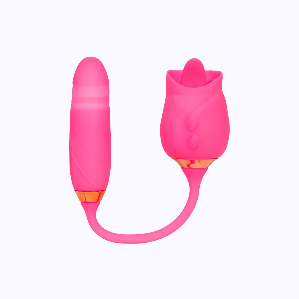 Vibrating Licking Rose - Pink
