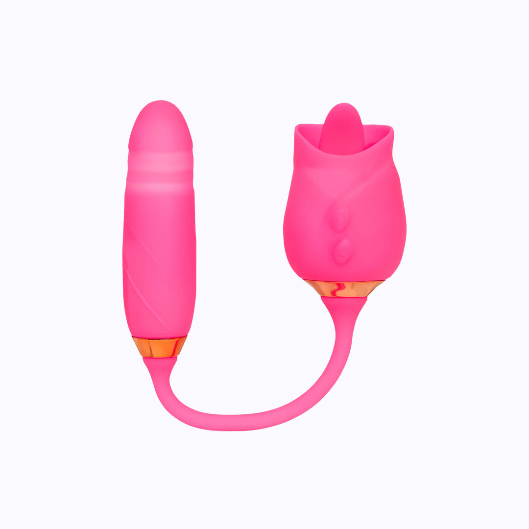 Vibrating Licking Rose - Pink