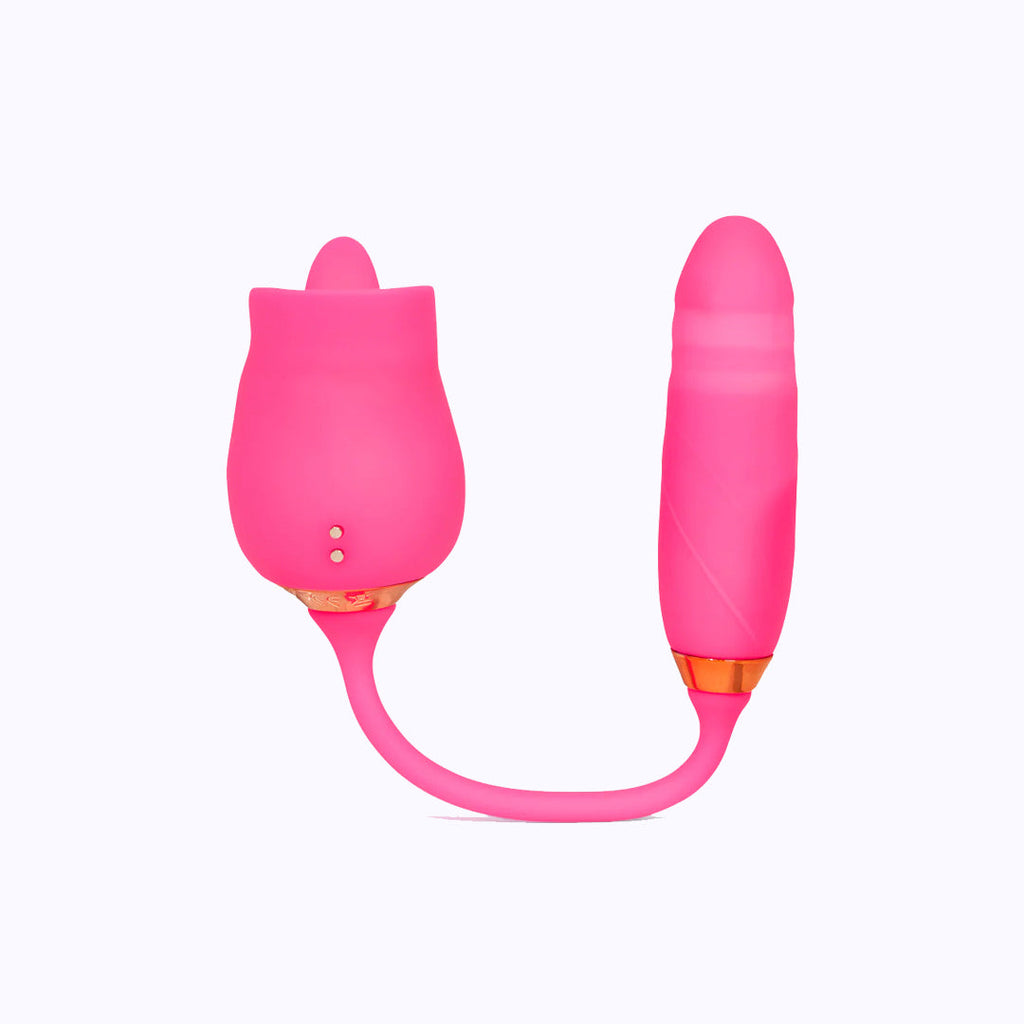 Vibrating Licking Rose - Pink